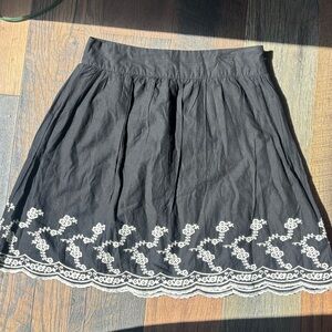 Black Embroidered Circle Skirt - Women